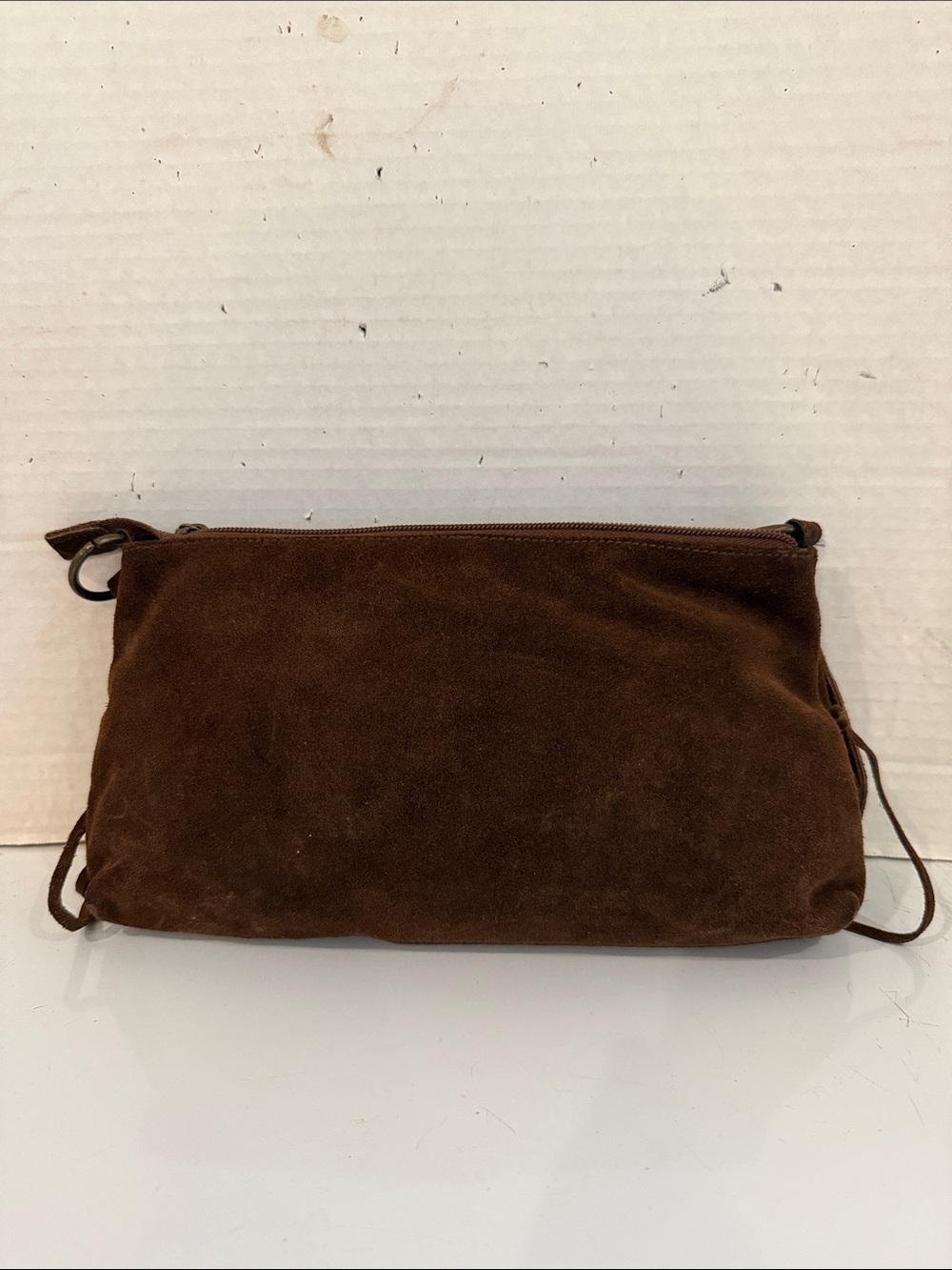 Capaccioli Fringe Suede Leather Shoulder Bag in Brown - Made in Italy - Picture 2 of 5
